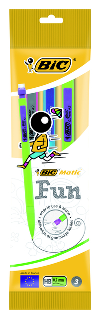 Vulpotlood Bic Matic fun HB 0.7mm blister à 3 stuks afbeelding