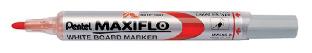 Whiteboardmarker Pentel MWL5S Maxiflo rond 1mm rood afbeelding