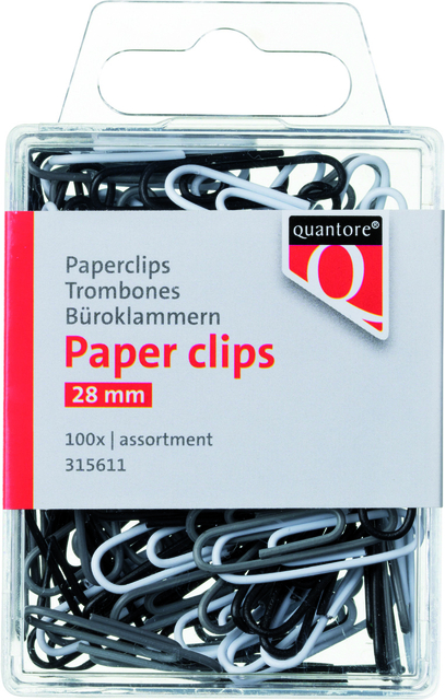 Paperclip Quantore blister 28mm assorti 100 stuks afbeelding