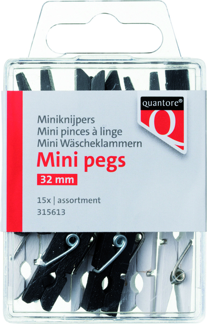 Miniknijper Quantore blister 34mm assorti 15 stuks afbeelding