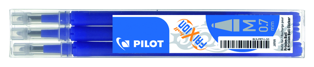 Rollerpenvulling PILOT friXion medium blauw set à 3 stuks afbeelding