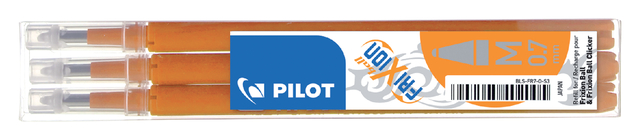 Rollerpenvulling PILOT friXion medium oranje set à 3 stuks afbeelding
