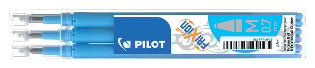 Rollerpenvulling PILOT friXion medium lichtblauw set à 3 stuks afbeelding