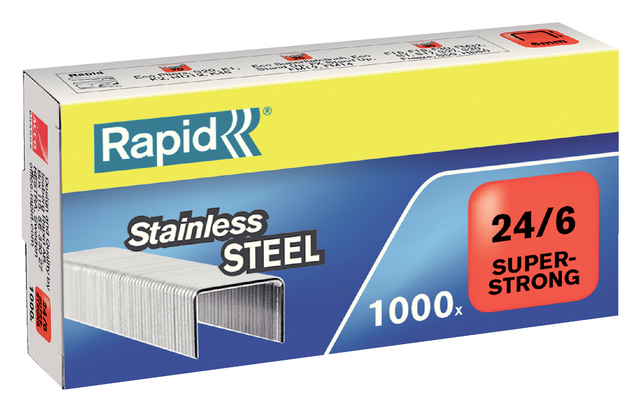 Nieten Rapid 24/6 RVS superstrong 1000 stuks afbeelding