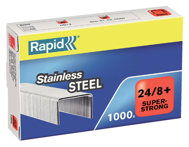 Nieten Rapid 24/8 RVS superstrong 1000 stuks afbeelding
