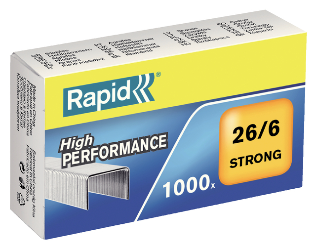 Nieten Rapid 26/6 gegalvaniseerd strong 1000 stuks afbeelding