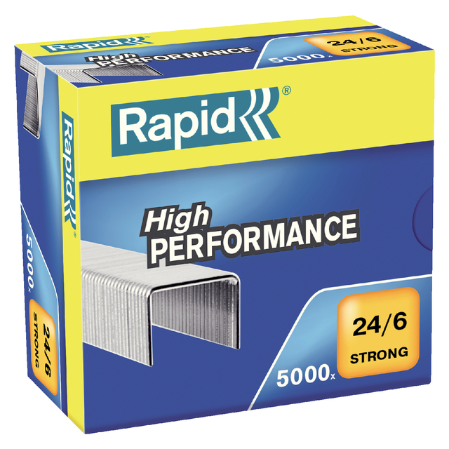 Nieten Rapid 24/6 gegalvaniseerd strong 5000 stuks afbeelding