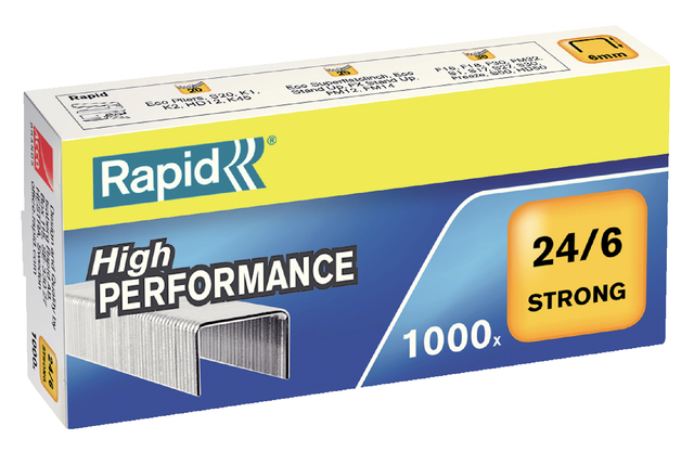 Nieten Rapid 24/6 gegalvaniseerd strong 1000 stuks afbeelding