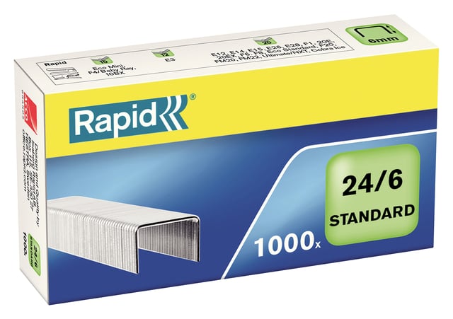 Nieten Rapid 24/6 gegalvaniseerd standaard 1000 stuks afbeelding