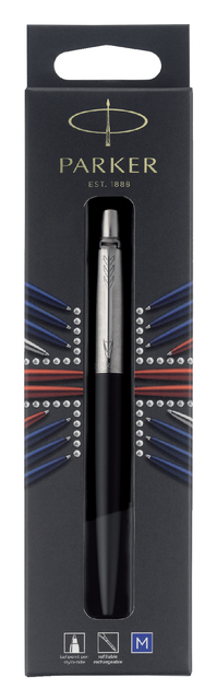 Balpen Parker Jotter Bond street black CT medium blister à 1 stuk afbeelding
