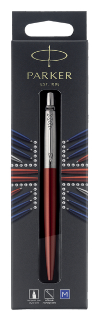 Balpen Parker Jotter Kensington red CT medium blister à 1 stuk afbeelding