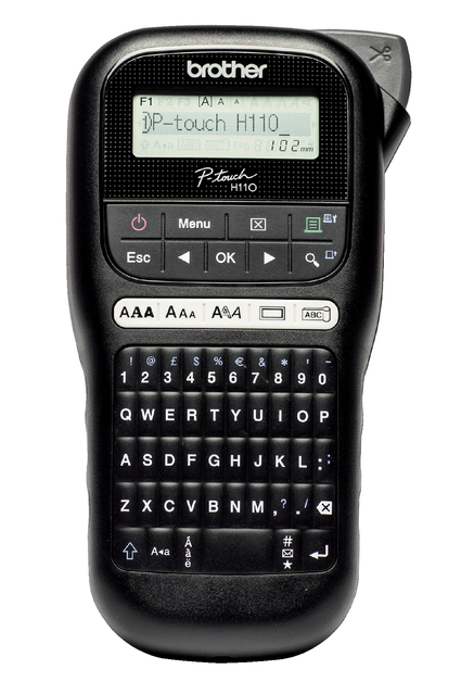 Labelprinter Brother P-touch TZe PT-H110 draagbaar qwerty 12mm zwart afbeelding