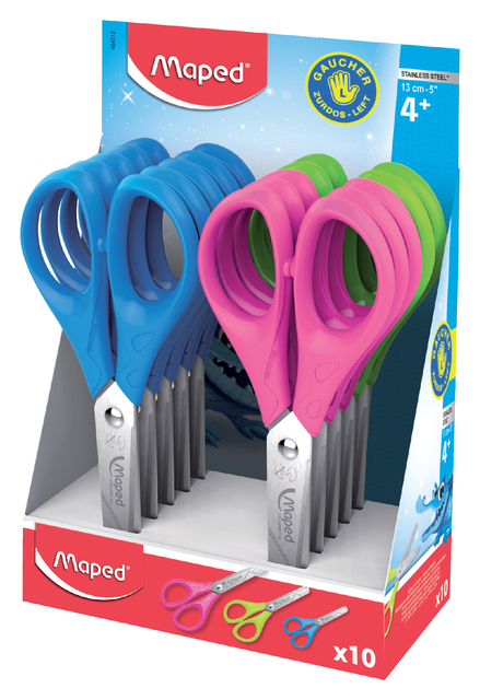 Schaar Maped Essentials 13cm links display á 10 stuks assorti afbeelding