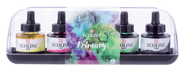 Inkt Talens Ecoline met pipet primary set à 5 ass afbeelding