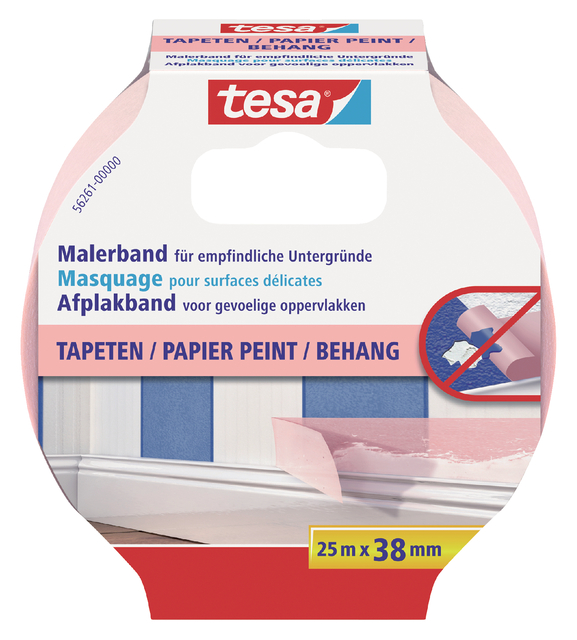 Afplaktape tesa®  Professional sensitive 25mx38mm roze — Foto 2 van 2