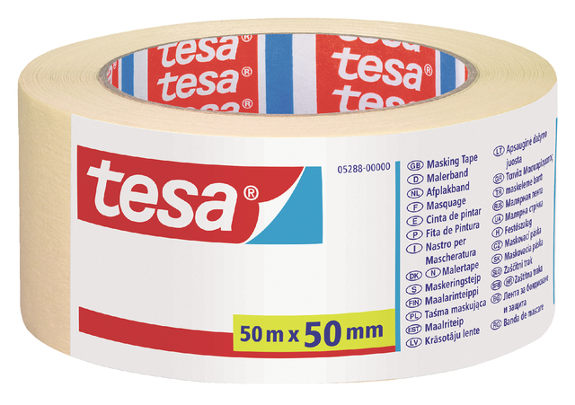 Afplaktape tesa® Economy 50mmx50m creme afbeelding