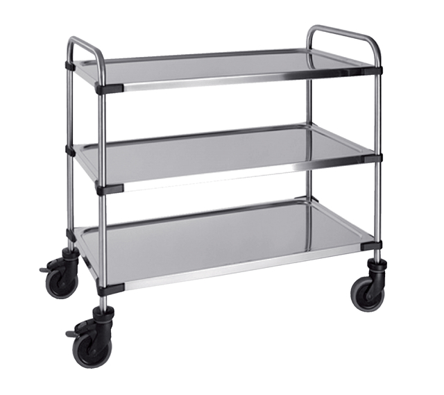Serveerwagen met 3 plateaus 870x570x950mm afbeelding