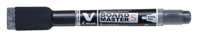 Whiteboardmarker Pilot met wisser rond extra fijn zwart afbeelding