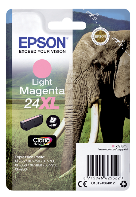 Inktcartridge Epson 24XL T2436 lichtrood afbeelding