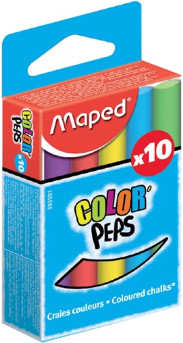 Schoolbordkrijt Maped Color'Peps assorti stofvrij