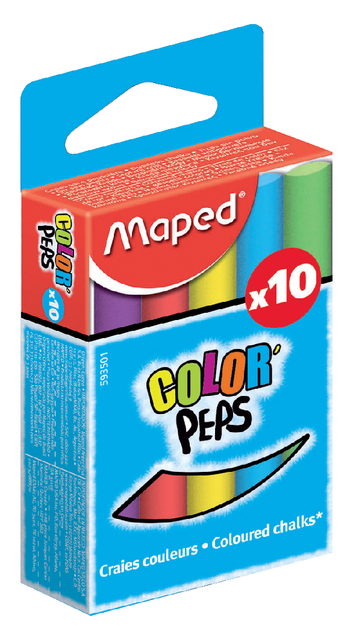Schoolbordkrijt Maped Color&apos;Peps assorti stofvrij afbeelding