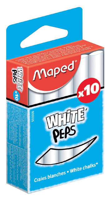 Schoolbordkrijt Maped White&apos;Peps set á 10 stuks wit afbeelding
