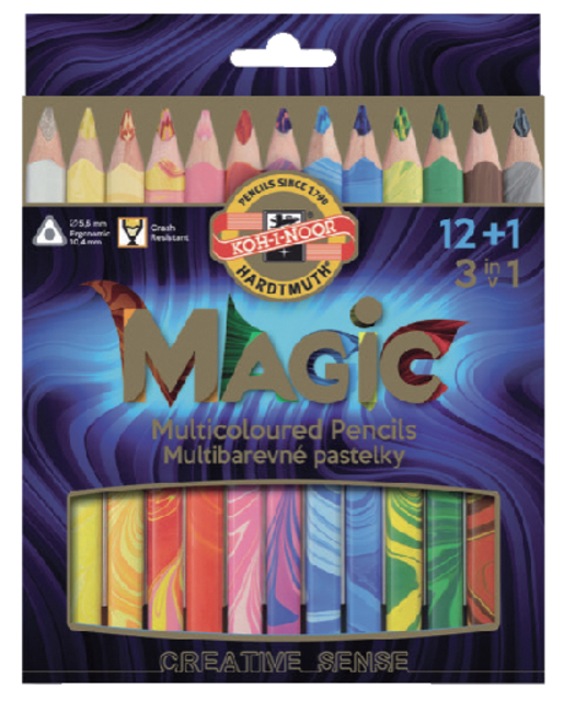 Kleurpotloden Koh-i-Noor Jumbo Magic doos 13 kleuren afbeelding