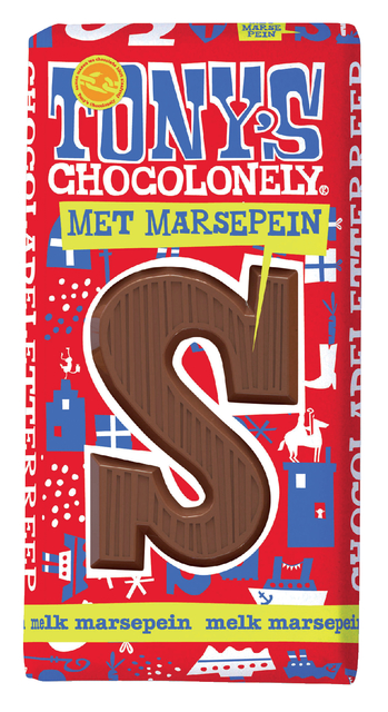 Goedkope Tony's Chocolonely Bestellen Chocoladeletter Tony's Chocolonely melk marsepein S 180gr