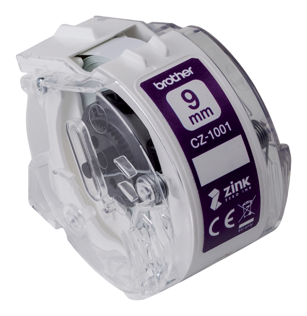 Etiket Brother CZ-1001 multifunctioneel 9mm 1 rol á 5m wit — Foto 2 van 2