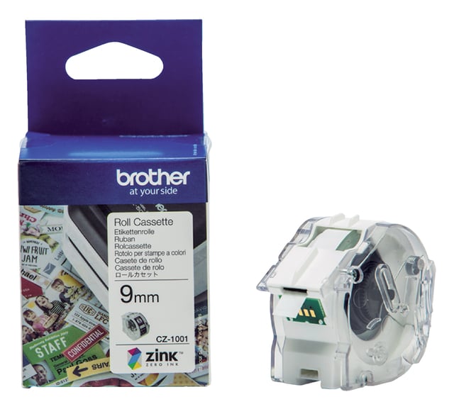 Etiket Brother CZ-1001 multifunctioneel 9mm 1 rol á 5m wit afbeelding