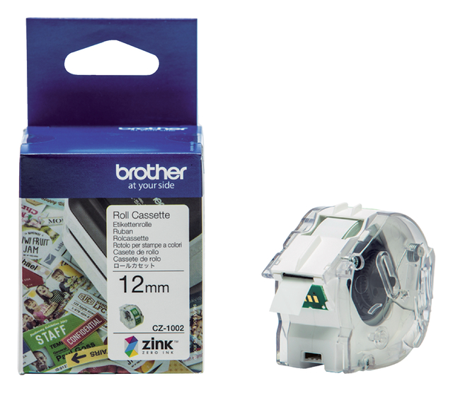 Etiket Brother CZ-1002 multifunctioneel 12mm 1 rol á 5m wit afbeelding