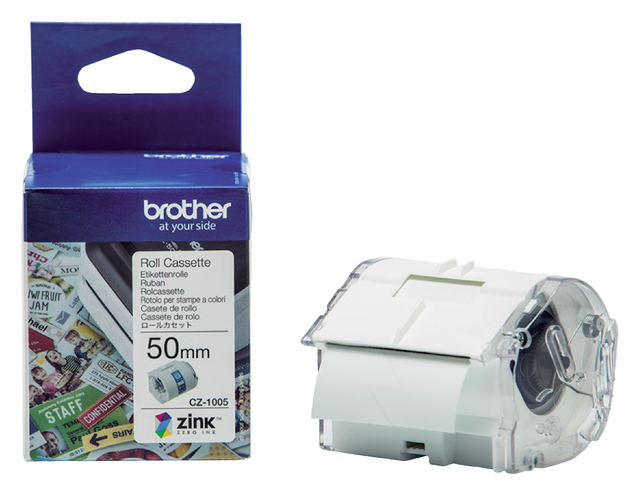 Etiket Brother CZ-1005 multifunctioneel 50mm 1 rol á 5m wit afbeelding