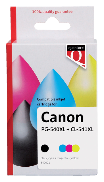 Inktcartridge Quantore alternatief tbv Canon PG-540XL CL-541XL zwart kleur HC afbeelding