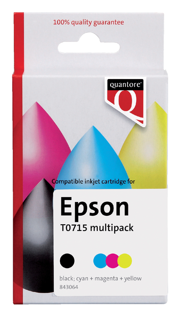 Inktcartridge Quantore alternatief tbv Epson T071540 zwart + kleur afbeelding