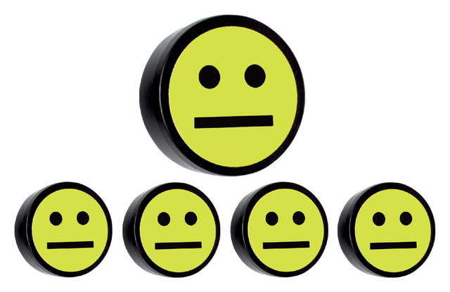 Magneet smiley 35mm geel 5 stuks afbeelding