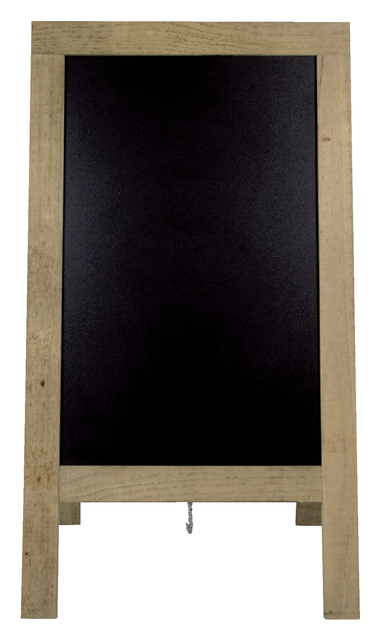 Stoepbord Securit 720x1310x40mm steigerhout afbeelding