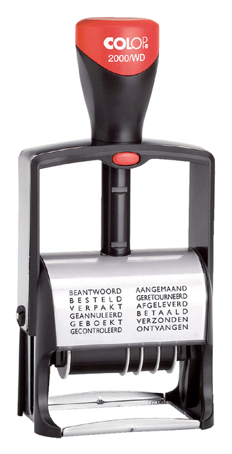 Woord-datumstempel Colop Heavy Duty 2000/WD Classic Line 12 teksten rood afbeelding