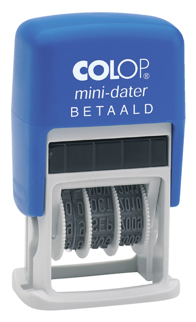 Woord-datumstempel Colop Printer Mini S 160/L betaald blauw afbeelding