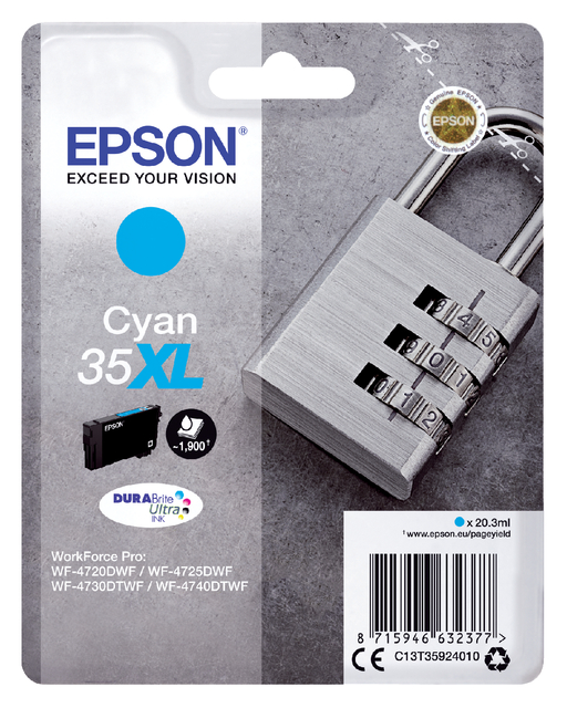 Inktcartridge Epson 35XL T3592 blauw afbeelding