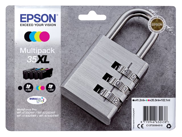 Inktcartridge Epson 35XL T3596 zwart + 3 kleuren afbeelding