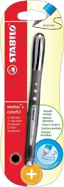 Rollerpen STABILO worker colorful 2019/46 M zwart blister à 1 stuk afbeelding
