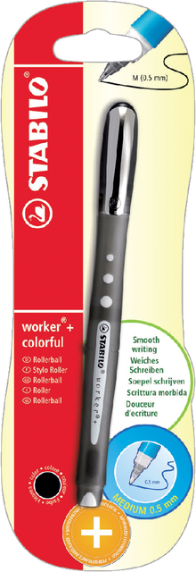Rollerpen STABILO worker colorful 2019/46 medium zwart blister à 1 stuk afbeelding