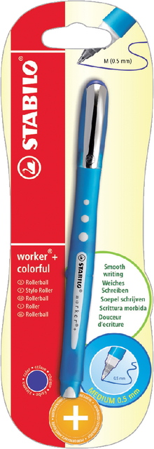Rollerpen STABILO worker colorful 2019/41 medium blauw blister à 1 stuk afbeelding