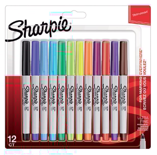Viltstift Sharpie rond ultra fine fun assorti blister à 12 stuks afbeelding