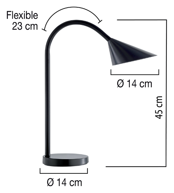 Bureaulamp Unilux Sol led zwart — Foto 2 van 2