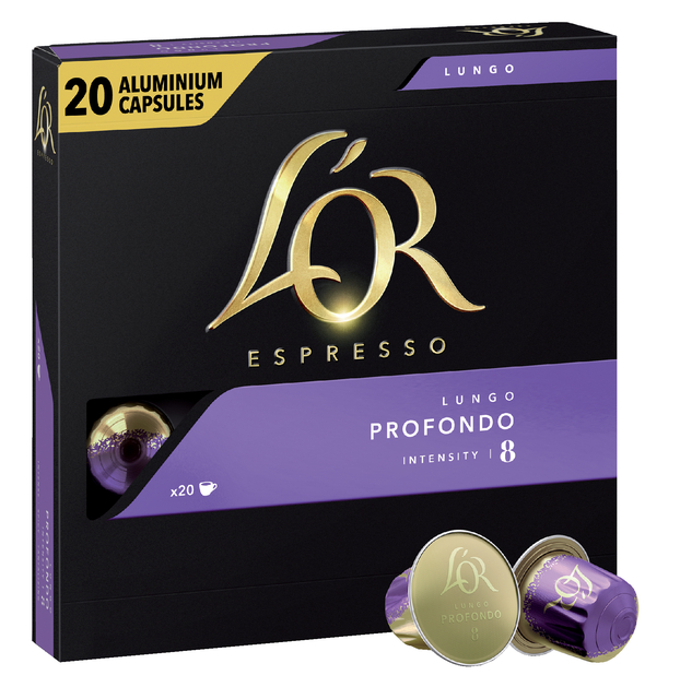 Koffiecups L&apos;Or espresso Lungo Profondo 20 stuks afbeelding