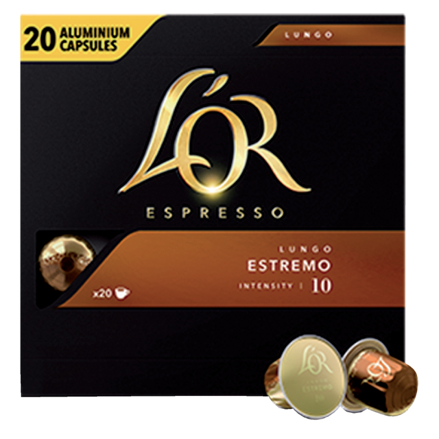 Koffiecups L&apos;Or espresso Lungo Estremo 20 stuks afbeelding