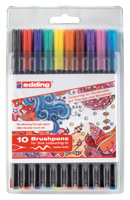 Brushpen edding 1340 assorti etui à 10 stuks afbeelding