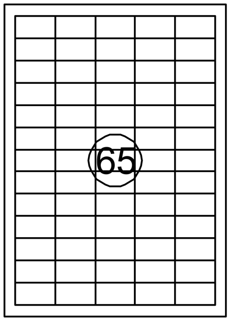 Etiket Quantore 38.1x21.2mm 6500 stuks