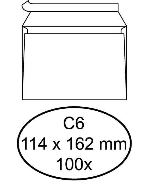 Envelop Quantore bank C6 114x162mm zelfklevend wit 100 stuks afbeelding